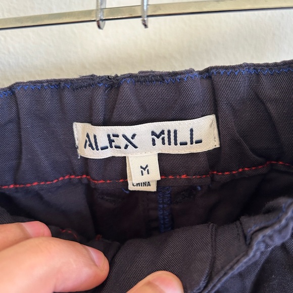 Alex Mill cotton linen drawstring trousers in navy - Picture 5 of 6
